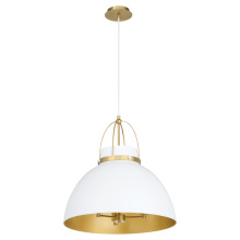 Quorum 823-3-0880 - PRUITT 21Ã¢â‚¬Â 3 LIGHT PENDANT Ã¢â‚¬â€œ STUDIO WHITE/AGED BRASS