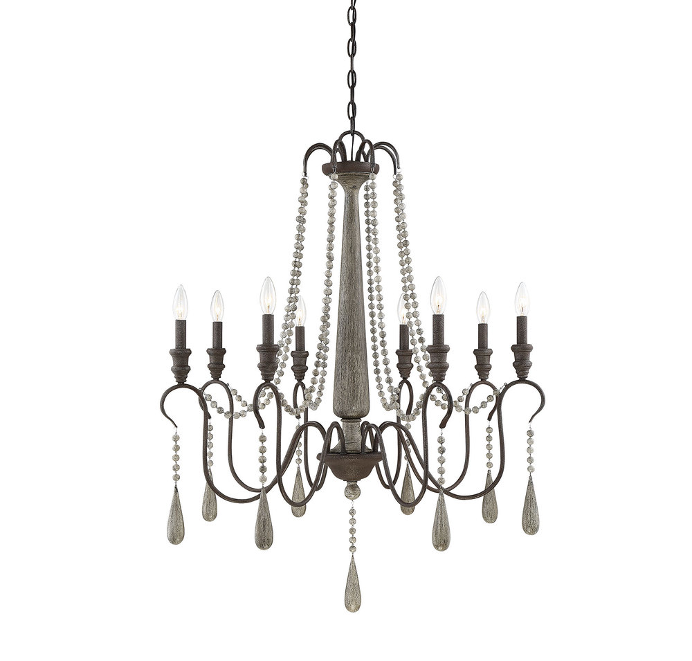Kenwood 8-Light Chandelier in Weathered Ash