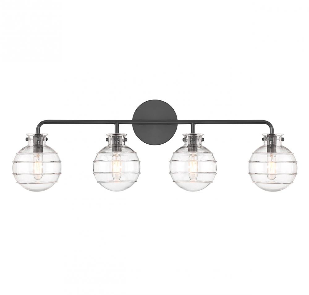 Mason 4-Light Bathroom Vanity Light in Matte Black