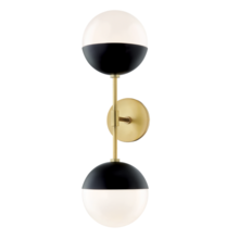 Mitzi by Hudson Valley Lighting H344102A-AGB/BK - Renee Wall Sconce